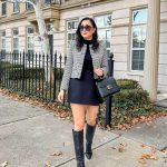 Tweed and Tall Boots: A City-Ready Take on the Little Black Dress