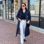 Black Trench, White Denim: A Clean Contrast for the City